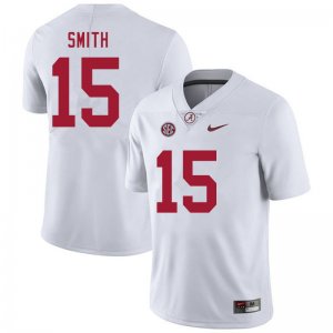 NCAA Men's Alabama Crimson Tide #15 Eddie Smith Stitched College 2020 Nike Authentic White Football Jersey BE17W75YN